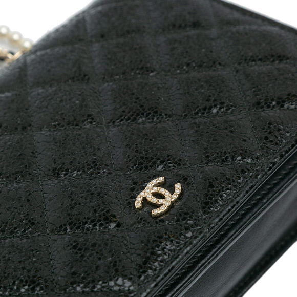 Auth Chanel Quilted Crackled Patent #157741C25B - Picture 10 of 11